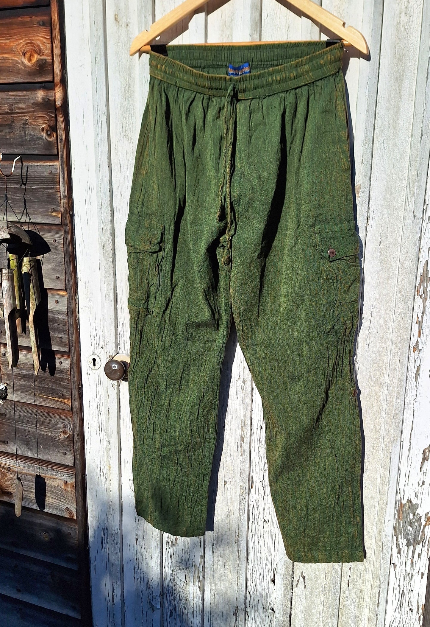 Unisex Fairtrade GREEN CARGO PANTS / TROUSERS