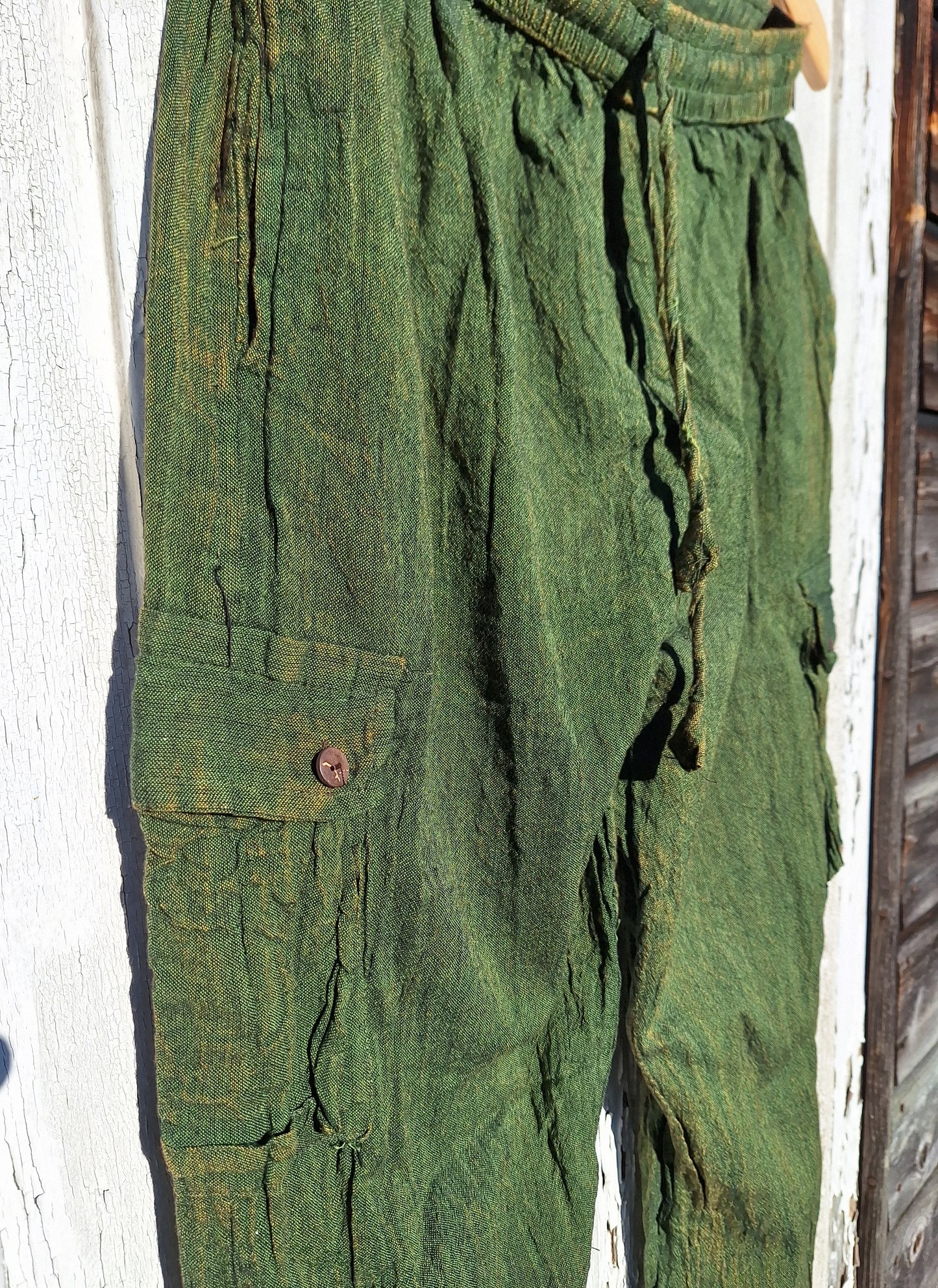 Unisex Fairtrade GREEN CARGO PANTS / TROUSERS
