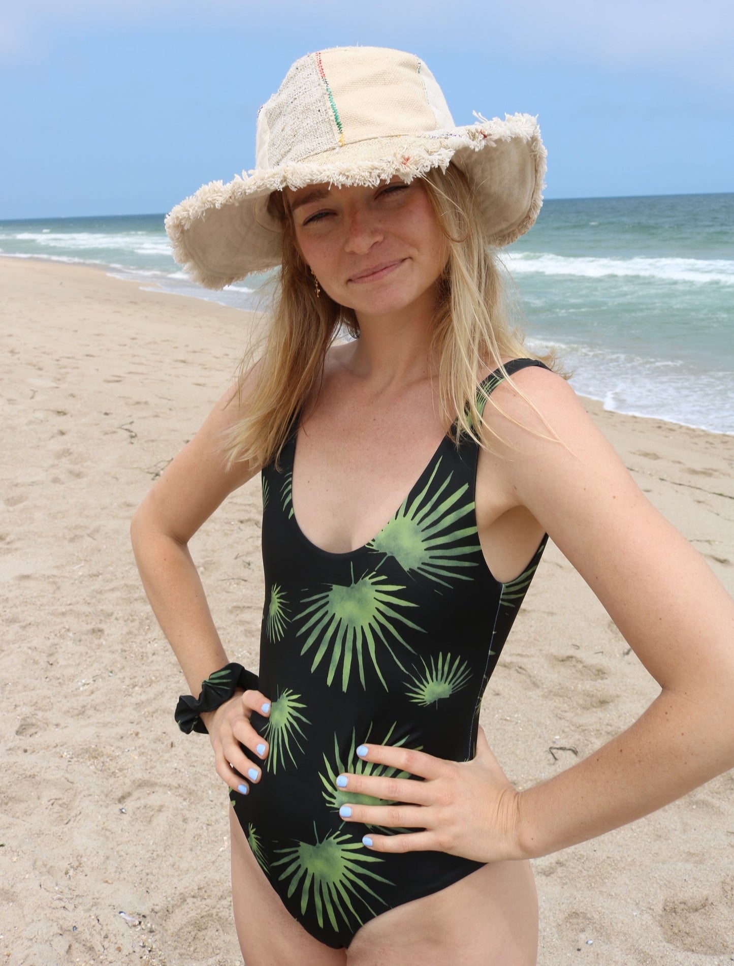 Beautiful Cream coloured Hemp & Cotton Unisex OUTBACK hat with a flexible, fringe brim