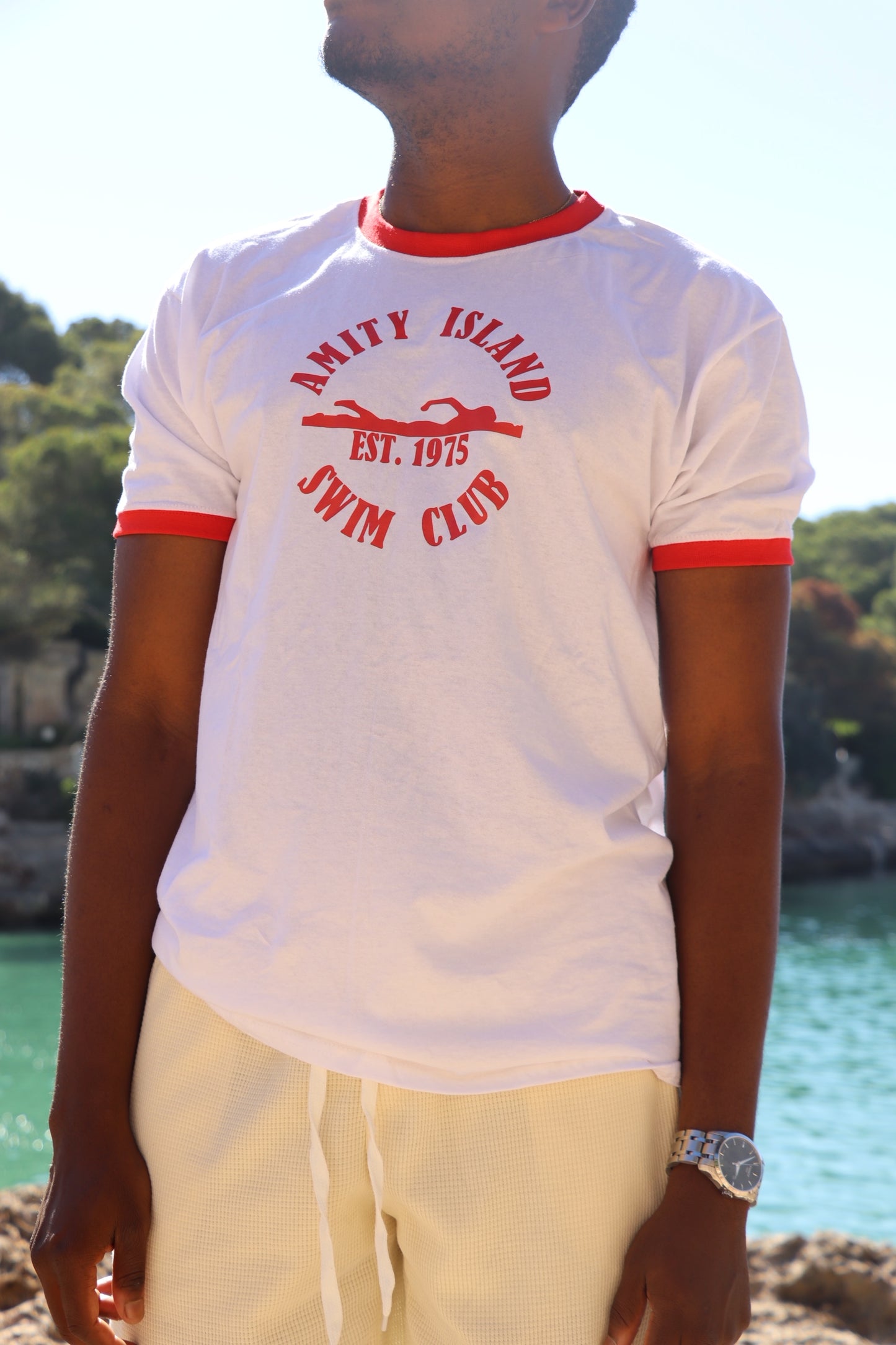 AMITY SWIM T-Shirt Red - the perfect gift for Jaws fans !