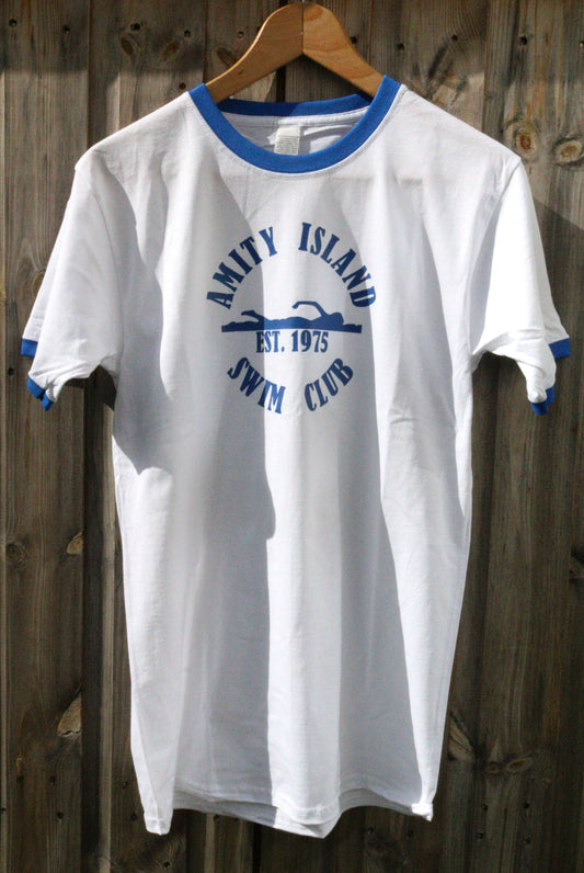 AMITY SWIM T-Shirt Royal Blue - the perfect gift for Jaws fans !