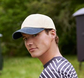 Two tone vintage washed WAVE Baseball caps in 5 colours.  100% natural cotton