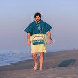 Wave Style Poncho PETROL At The Beach