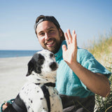 Wave Style Poncho TRES At The Beach With Dog