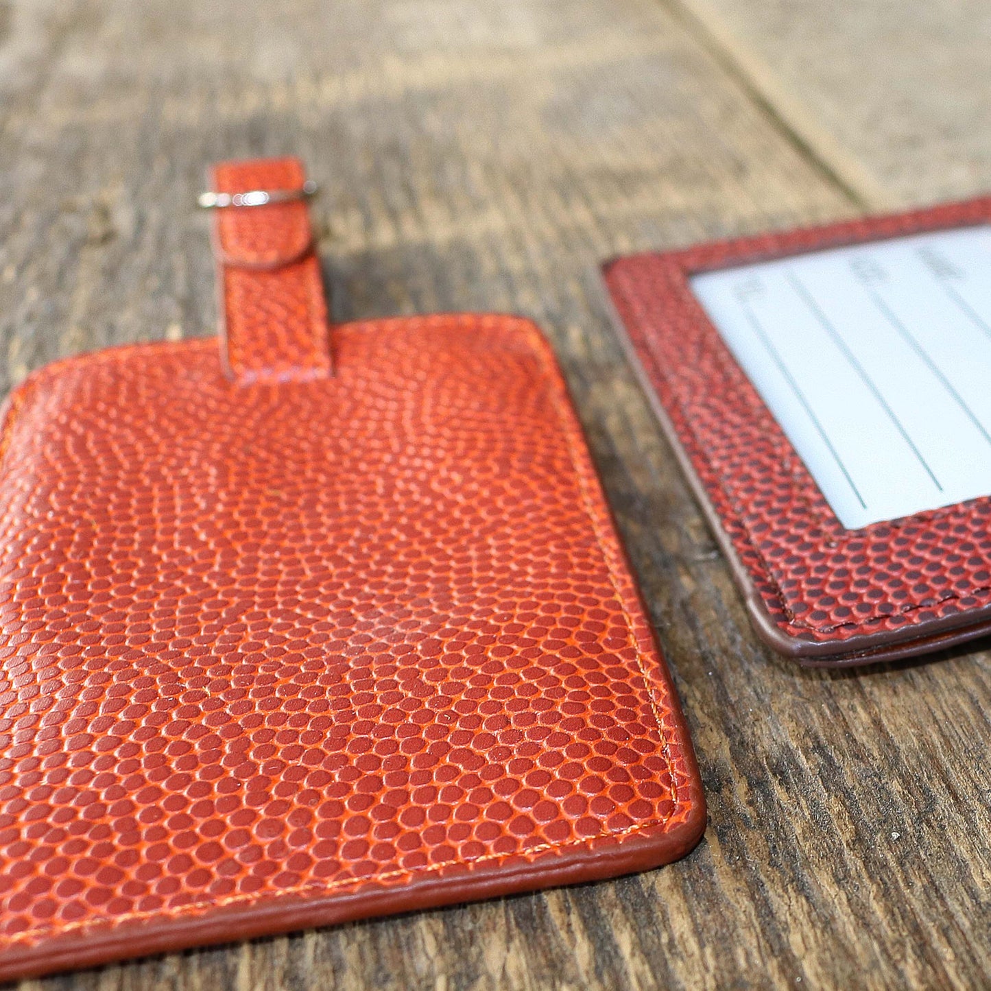 Basketball Luggage Tags Next To American Football Tag