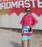 Wave Style Poncho PINK WAVE At The Beach Keeping Warm
