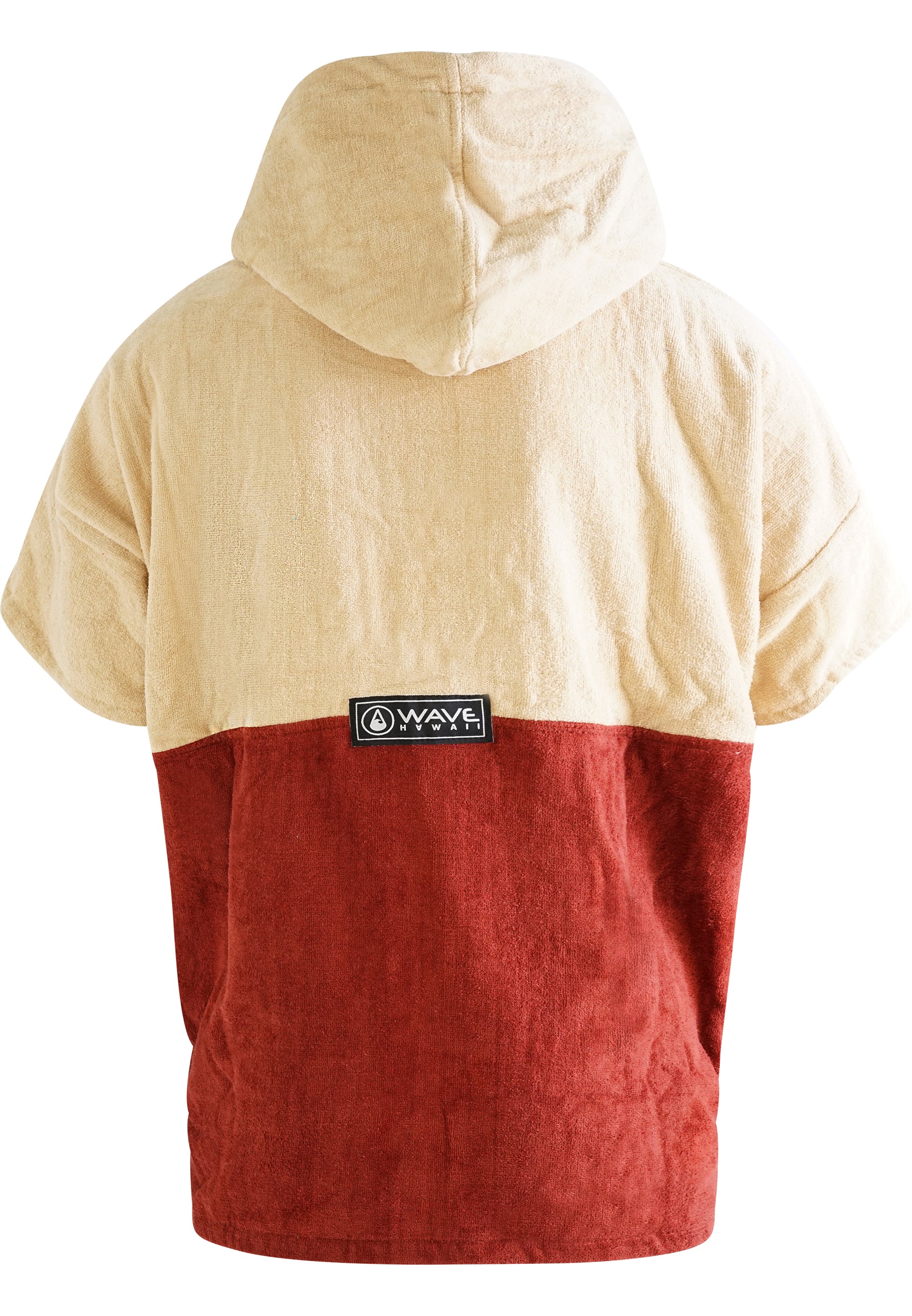 Kids' Wave Poncho DUNAS Product Back View With Hood & Logo