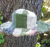 Beautiful Hemp & Cotton Unisex multicolour OUTBACK hat with a flexible, fringe brim