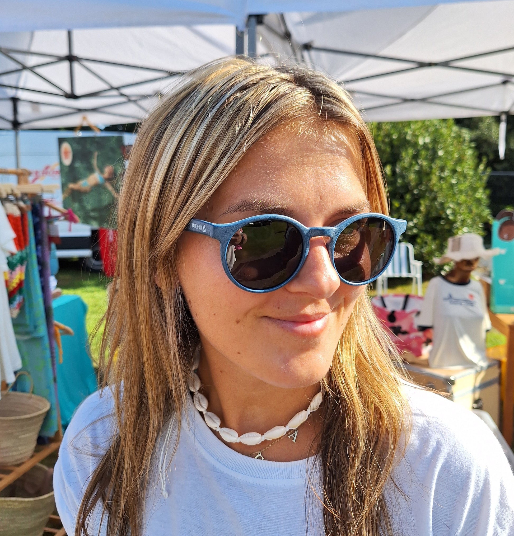HARLYN NAVY Sunglasses by Waterhaul - Grey lenses