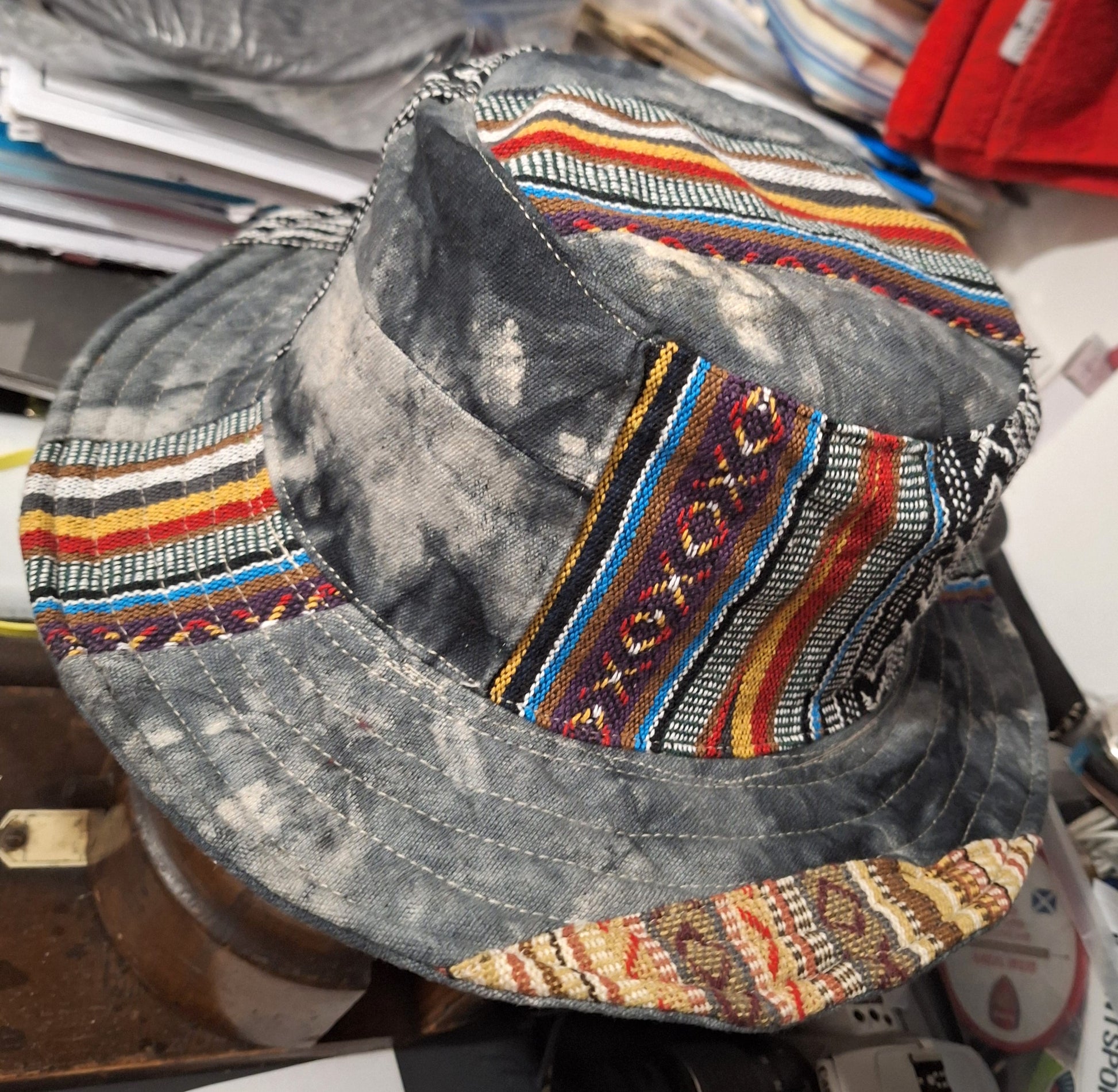Beautiful pure Cotton and Gheri trim Unisex OUTBACK NEPALA COLOUR hat with a flexible, finished and lined brim