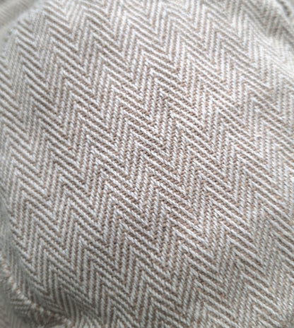 Unisex HERRINGBONE OUTBACK CREAM hat with a flexible, finished and lined brim. Beautiful pure Cotton and Fairtrade.