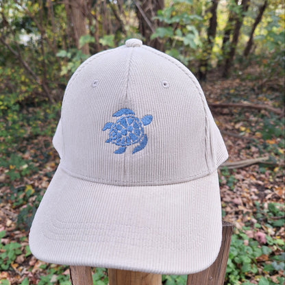 Solid colour vintage Corduroy TURTLE Baseball caps in 3 colours.  100% natural organic cotton