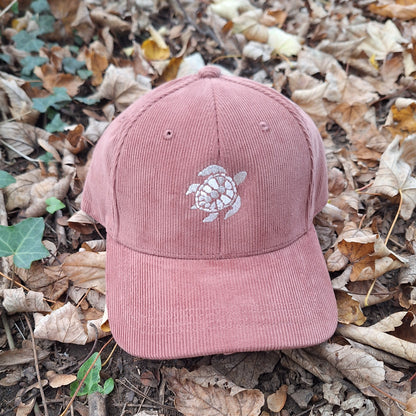 Solid colour vintage Corduroy TURTLE Baseball caps in 3 colours.  100% natural organic cotton