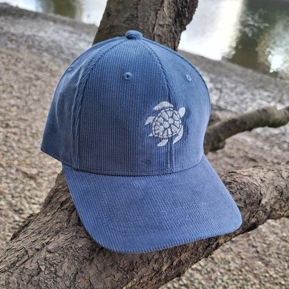 Solid colour vintage Corduroy TURTLE Baseball caps in 3 colours.  100% natural organic cotton
