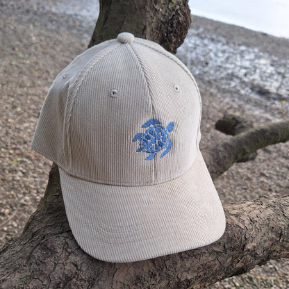 Solid colour vintage Corduroy TURTLE Baseball caps in 3 colours.  100% natural organic cotton