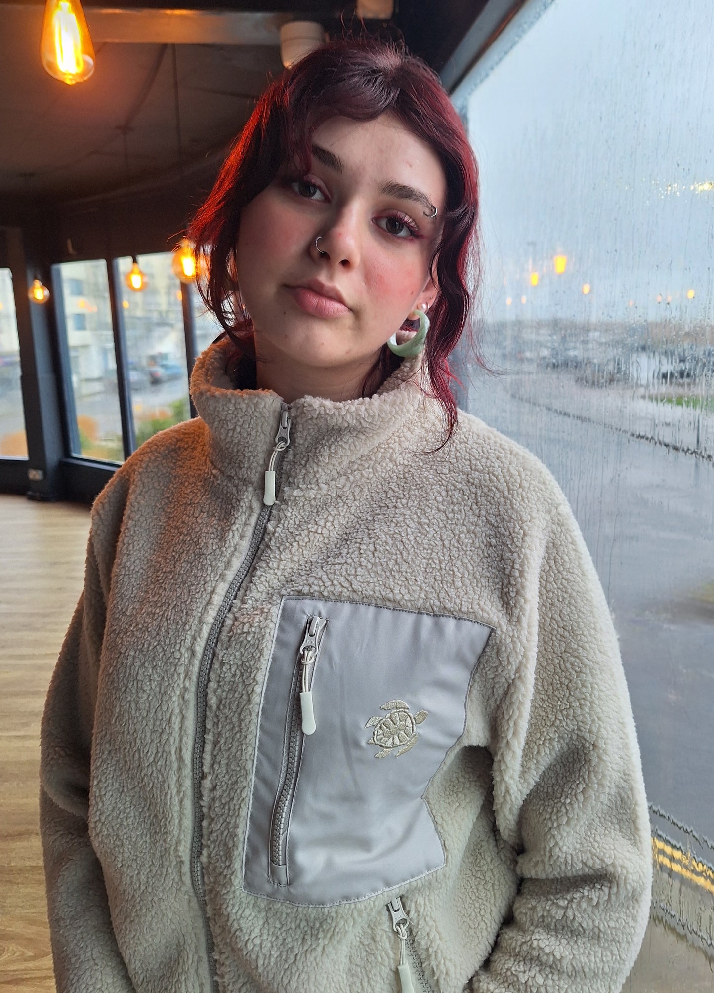 Recycled polyester Cream SHERPA FLEECE : Unisex Borg Style