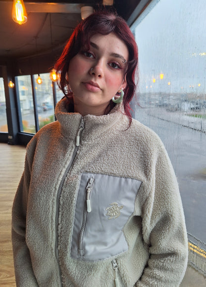 Recycled polyester Cream SHERPA FLEECE : Unisex Borg Style