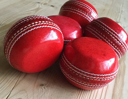 Flat sided Cricket Ball Paperweight / Desk ornament - real cricket stitching
