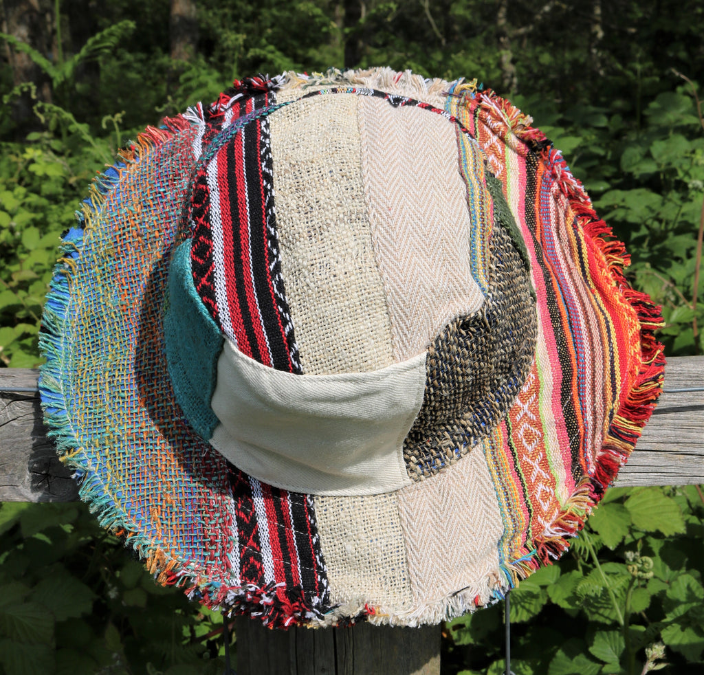 Beautiful Hemp and Cotton Unisex OUTBACK hat with a flexible, fringe brim