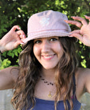 The ROSIE organic cotton, vintage washed pale pink Bucket Hat