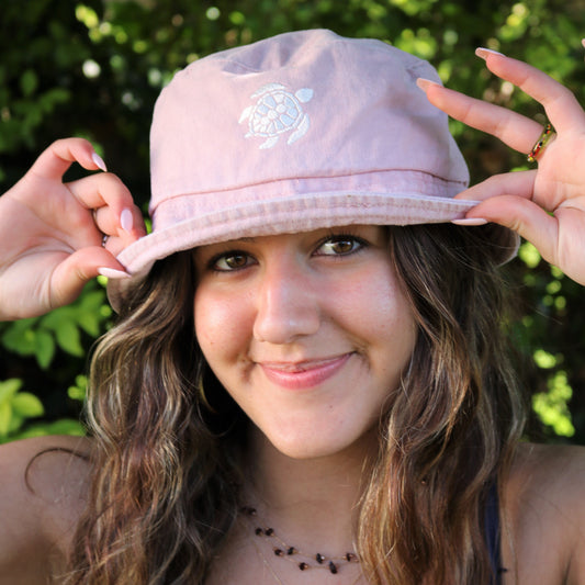 The ROSIE organic cotton, vintage washed pale pink Bucket Hat