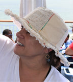 Beautiful Hemp and Cotton Unisex OUTBACK hat with a flexible, fringe brim