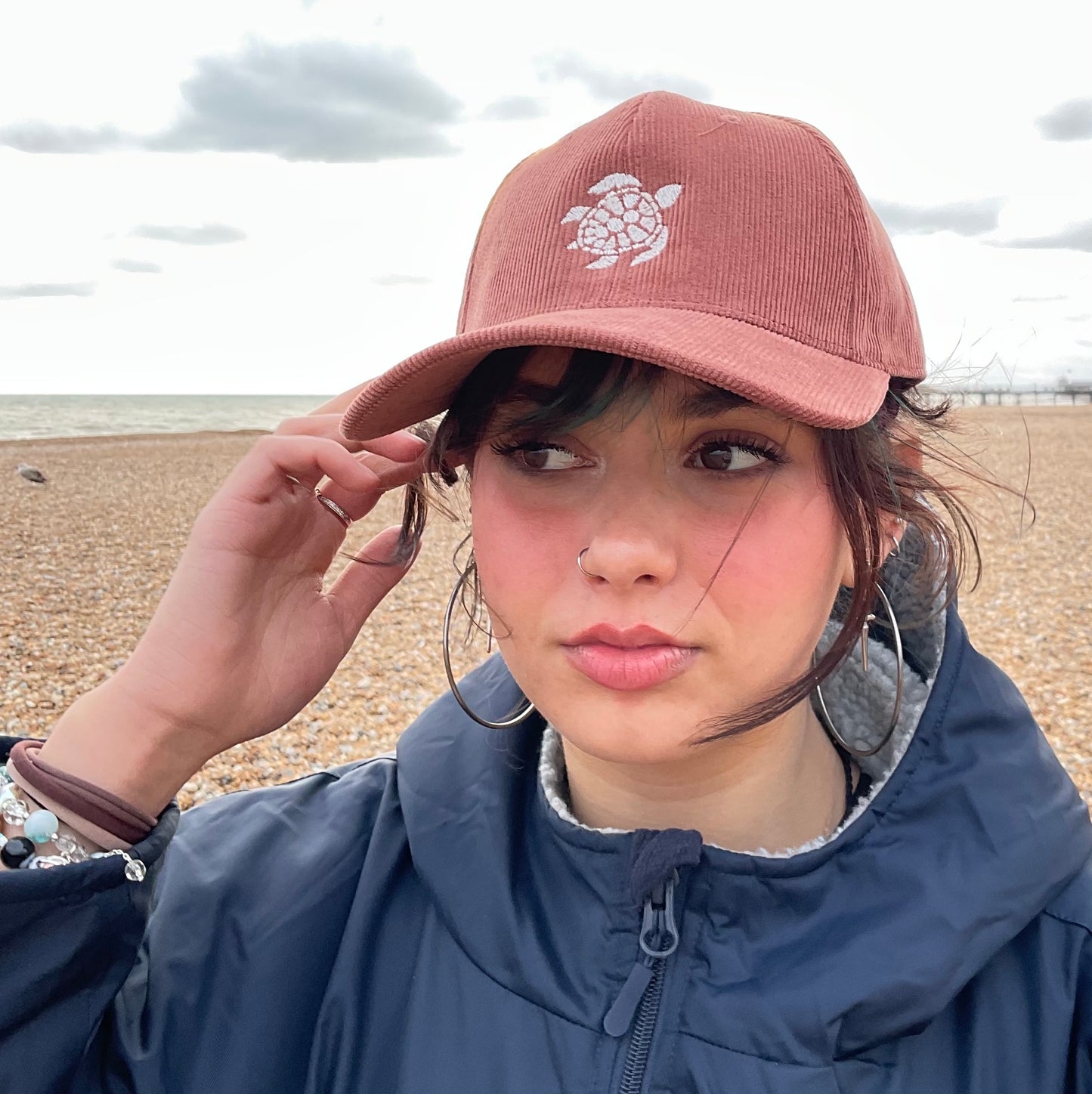 Solid colour vintage Corduroy TURTLE Baseball caps in 3 colours.  100% natural organic cotton