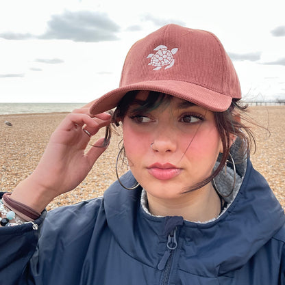 Solid colour vintage Corduroy TURTLE Baseball caps in 3 colours.  100% natural organic cotton