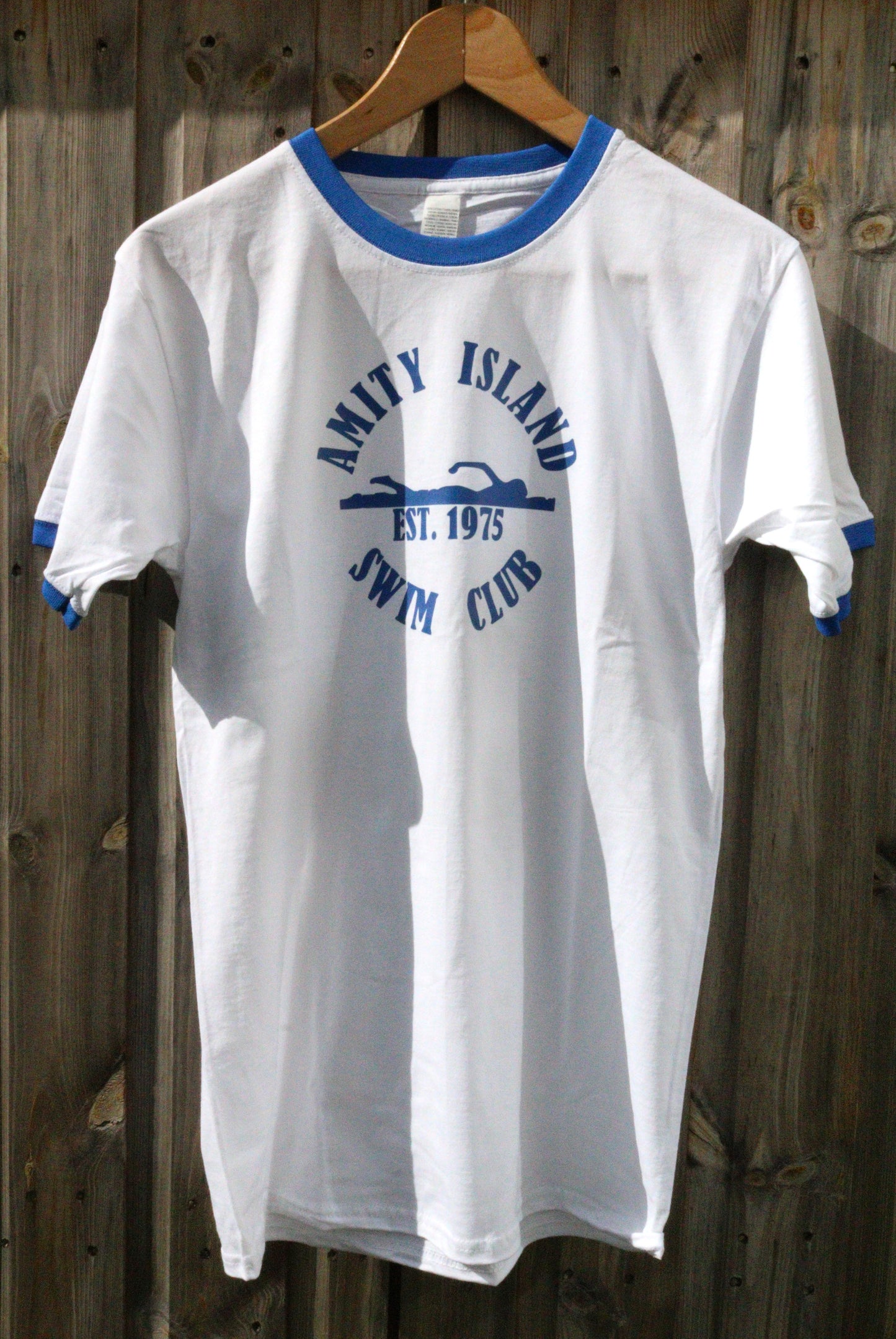 AMITY SWIM T-Shirt Royal Blue - the perfect gift for Jaws fans !