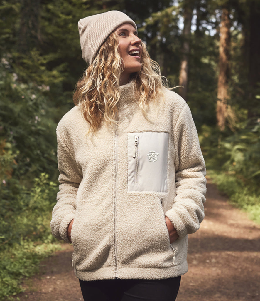 Recycled polyester Cream SHERPA FLEECE : Unisex Borg Style