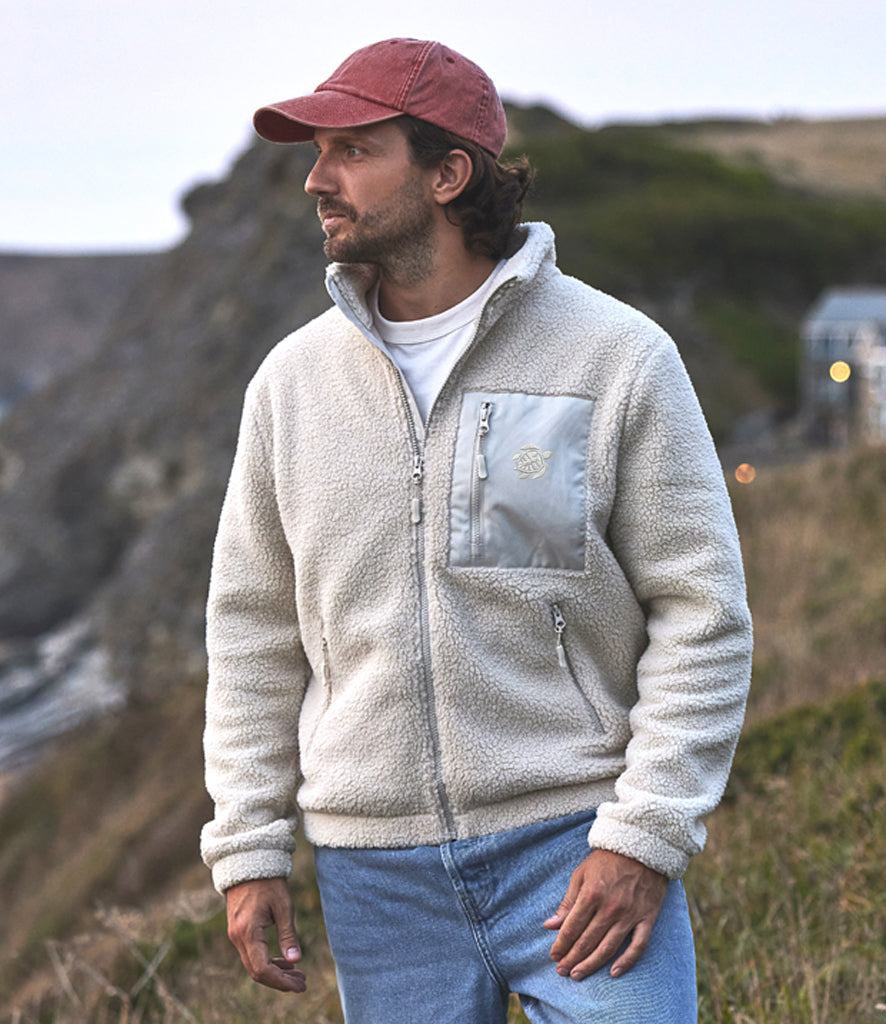 Recycled polyester Cream SHERPA FLEECE : Unisex Borg Style