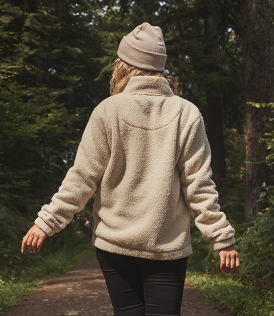 Recycled polyester Cream SHERPA FLEECE : Unisex Borg Style