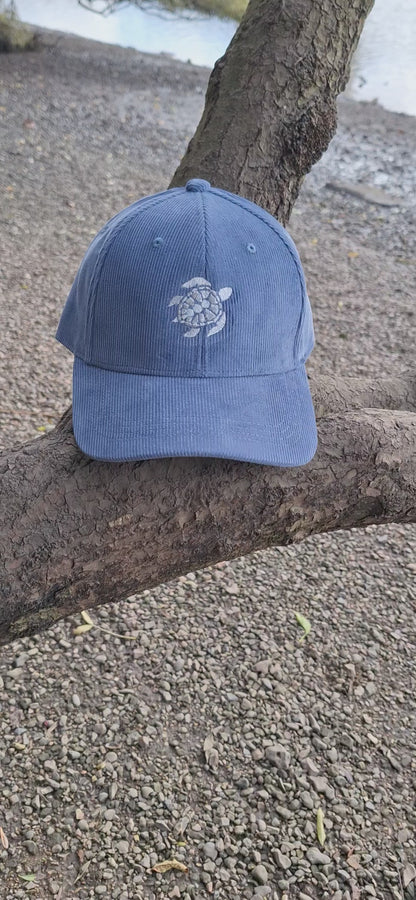 Solid colour vintage Corduroy TURTLE Baseball caps in 3 colours.  100% natural organic cotton