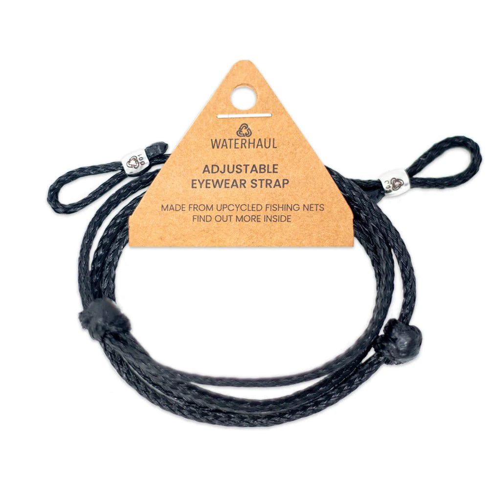 Sunglasses Cord by Waterhaul made from recovered fishing nets adjustable Black