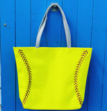 Softball Tote Bag Front View Hanging
