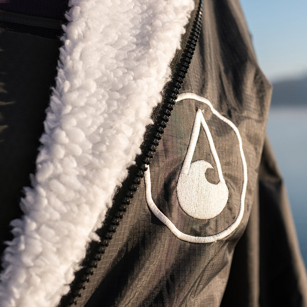 Wave Storm Poncho BISO SHERPA Logo, Zip & Cotton Warm Surfing