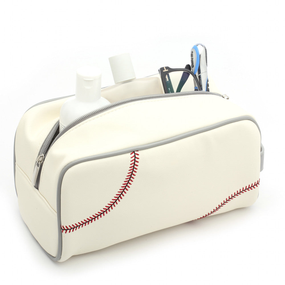 Baseball Toiletry Bag Full Of Toiletries