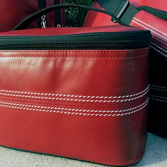 Cricket Red Insulated Lunch Box Zipped Up