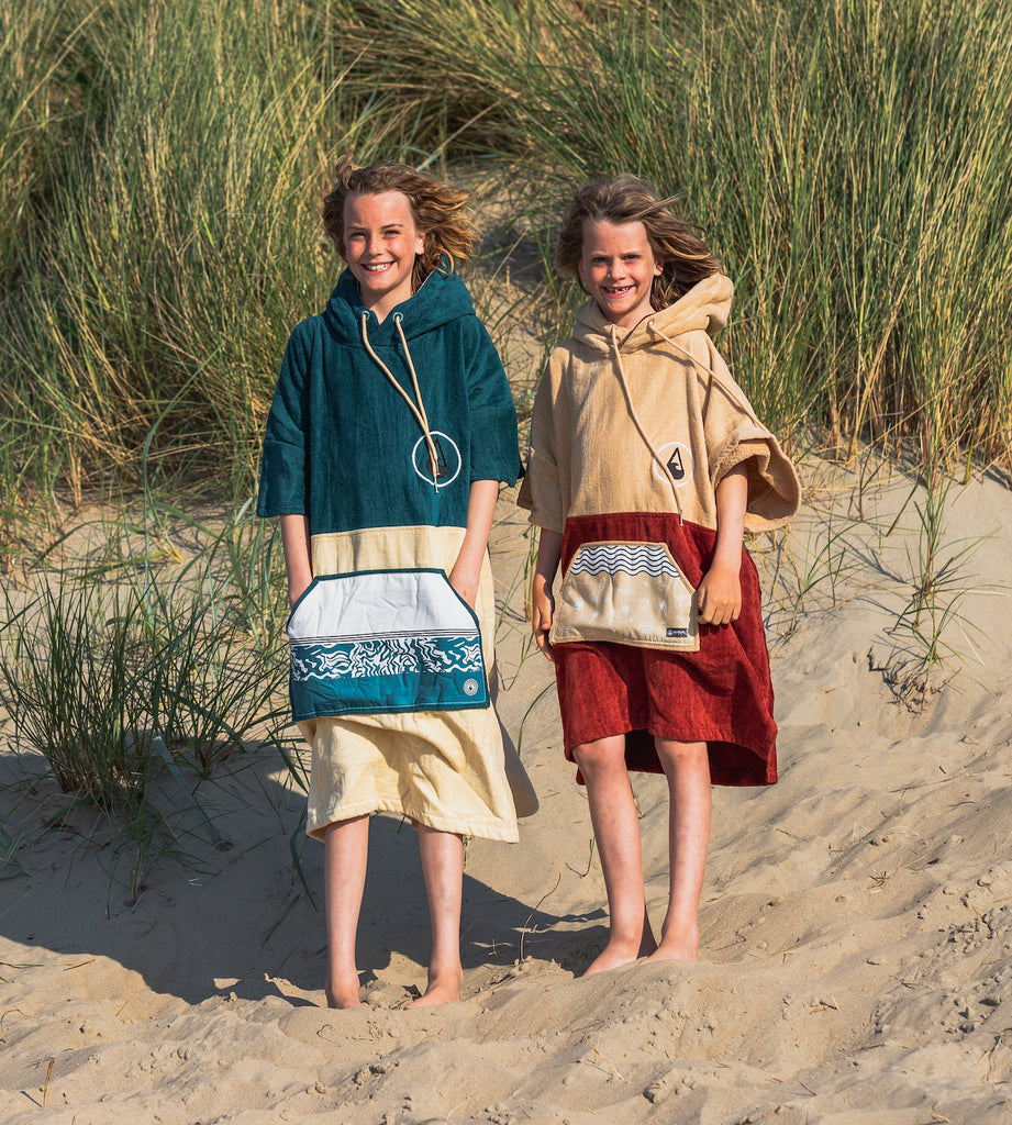 Wave Style Poncho PETROL For Kids Too