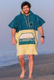 Wave Style Poncho PETROL At The Beach