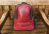 Cricket Red Rucksack 🏏 On a Bench