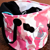 Beach Bucket PINK CAMO With A Wetsuit Inside