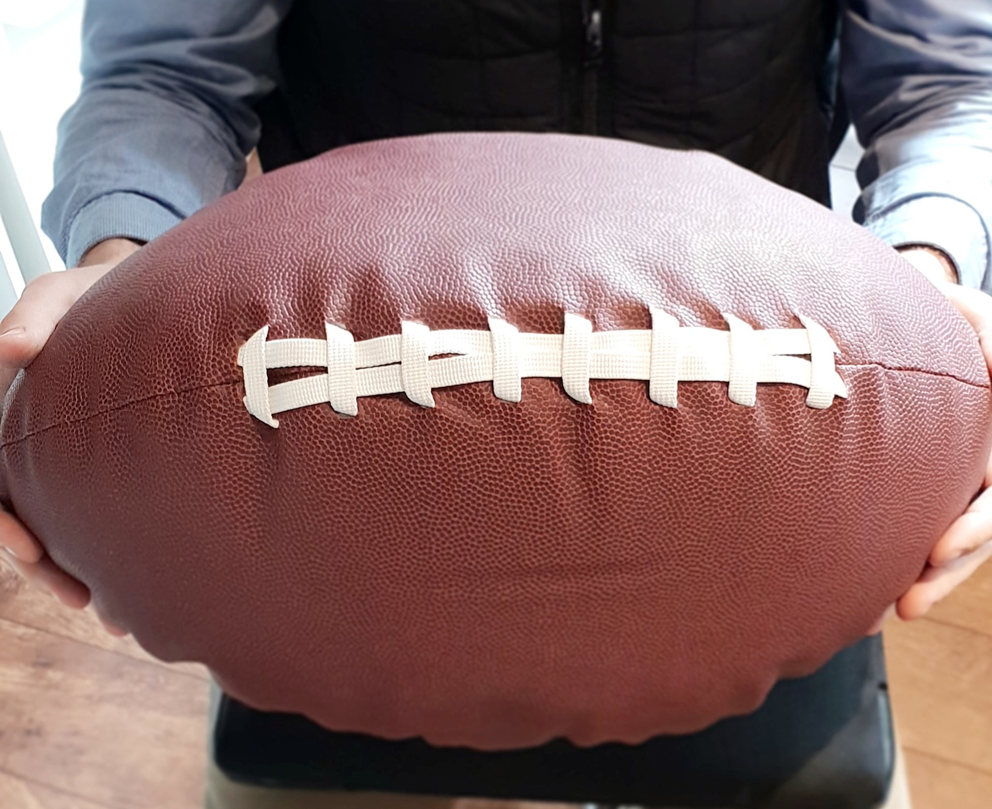 Rugby Cushion Closer View