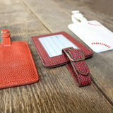American Football Luggage Tags Next To Baseball and Basketball