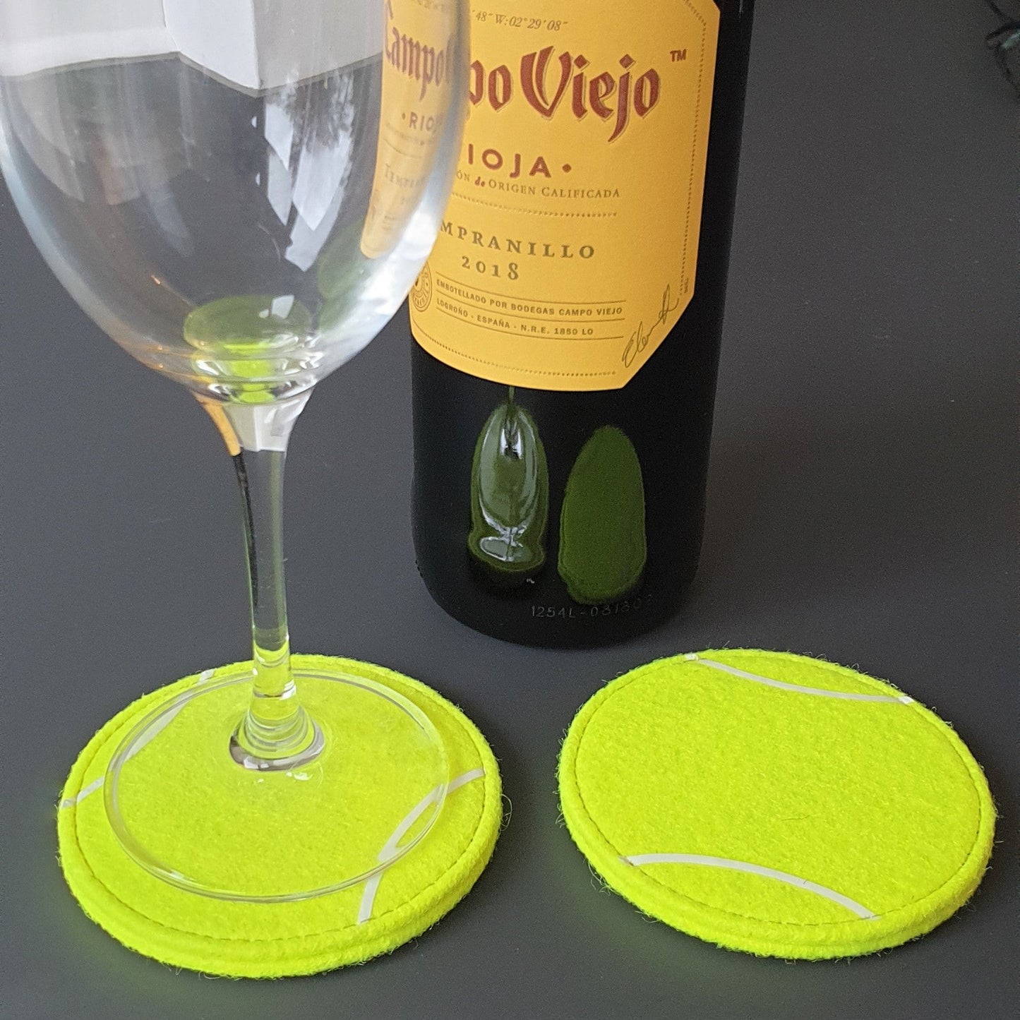 Tennis drinks Coaster - made from real Tennis ball material! Main Image