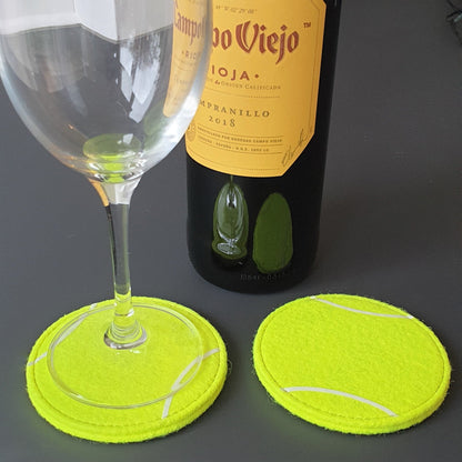 Tennis drinks Coaster - made from real Tennis ball material! Main Image