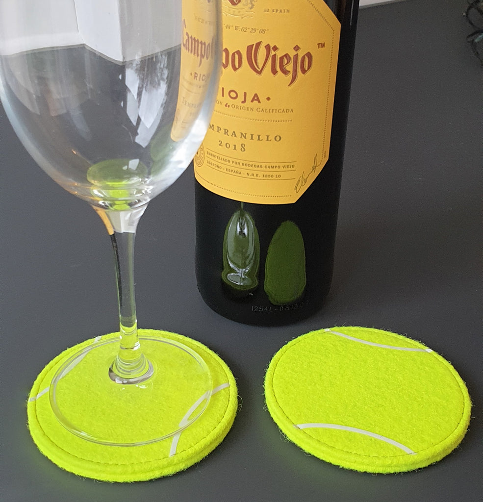 Tennis drinks Coaster - made from real Tennis ball material! Main Image