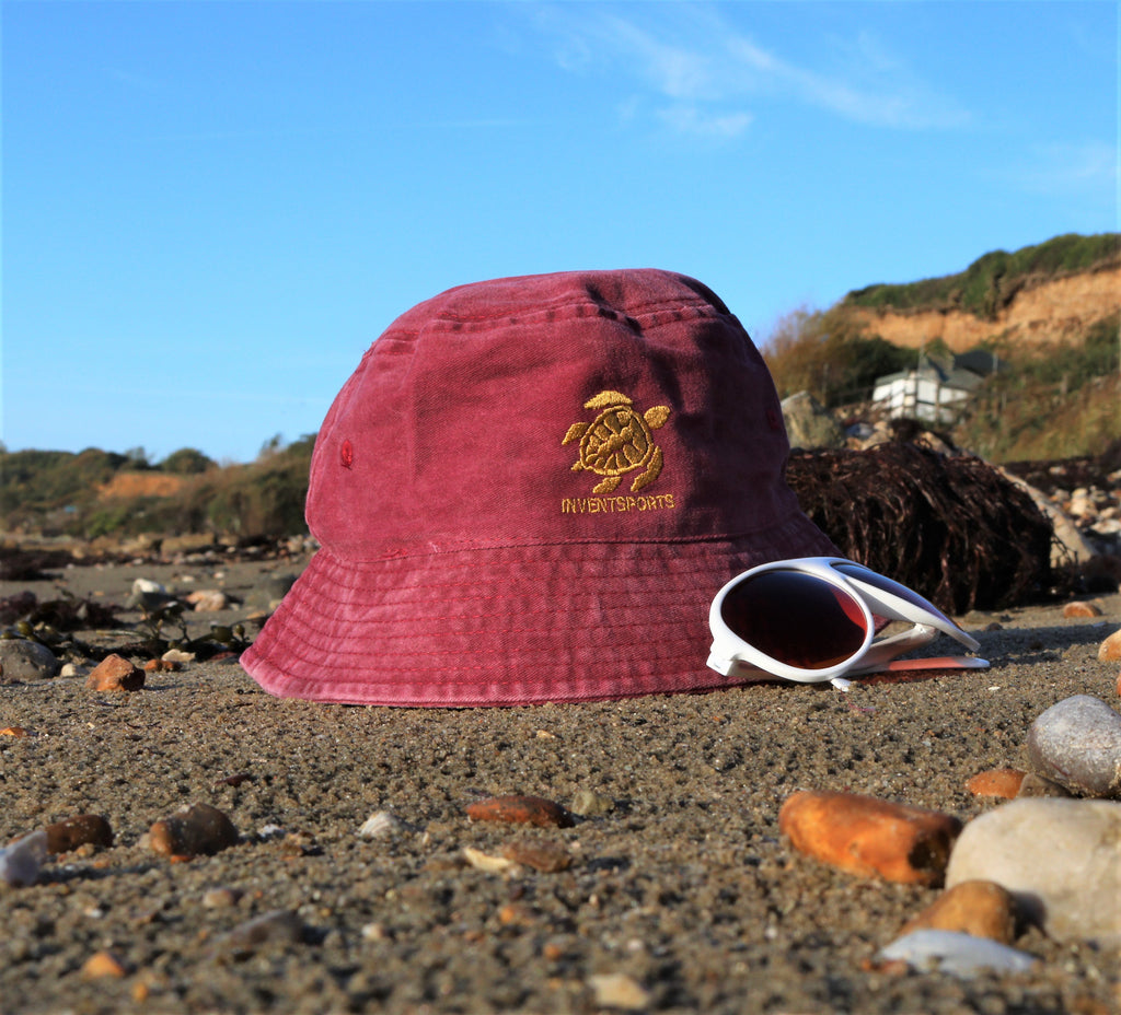 The VINTAGE BORDO Bucket hat side beach | InventSports