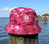 *NEW U.S. RANGE** The BURGUNDEE Tie Dyed Bucket Hat Logo Sea