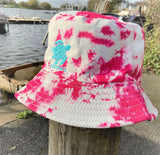 The FUSCHIA SHOCK Bucket Hat Logo Lifestyle